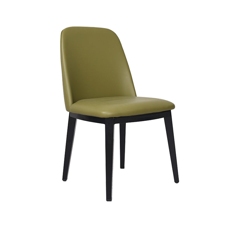 Contemporary Style Dining Side Chair Armless Kitchen Chair with Wooden Legs