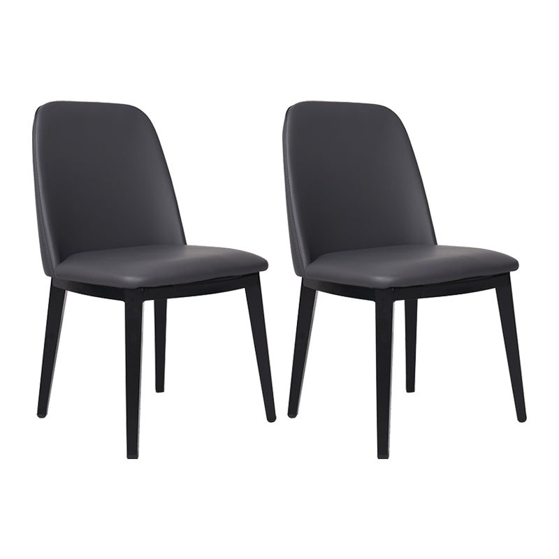 Contemporary Style Dining Side Chair Armless Kitchen Chair with Wooden Legs