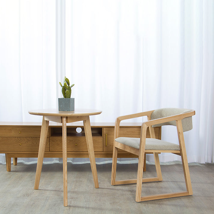 Glam Style Wooden Dining Arm Chair Matte Finish Open Back Dining Chair for Dinning Room
