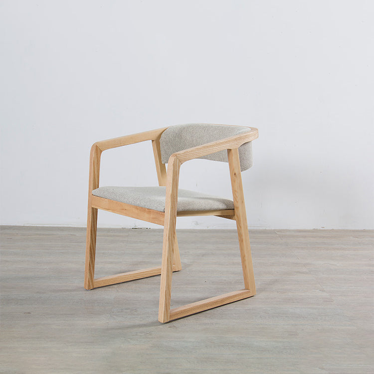 Glam Style Wooden Dining Arm Chair Matte Finish Open Back Dining Chair for Dinning Room