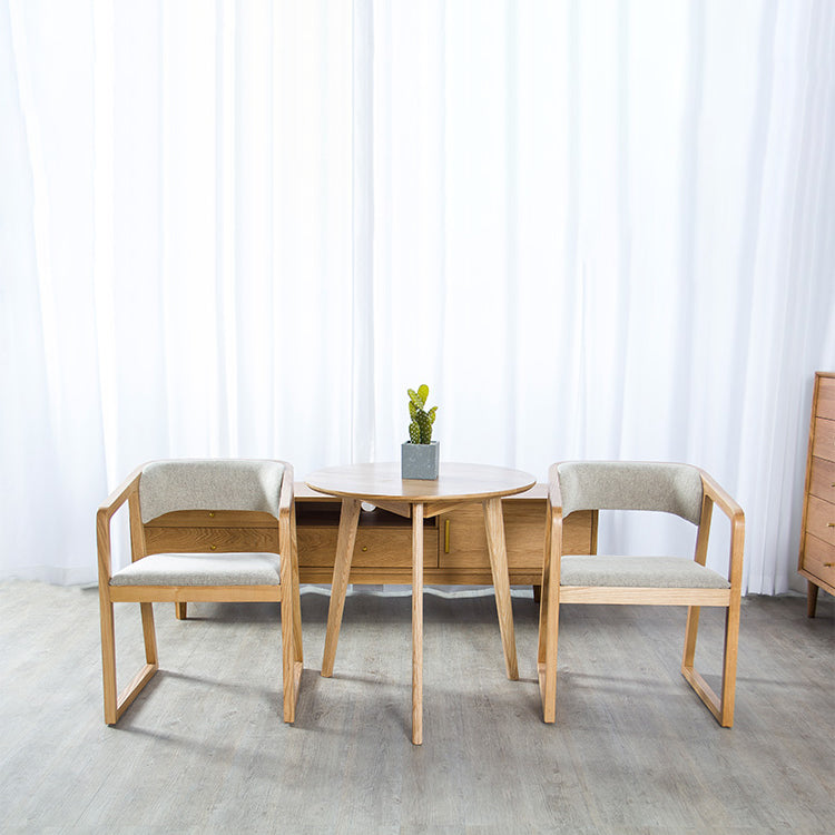 Glam Style Wooden Dining Arm Chair Matte Finish Open Back Dining Chair for Dinning Room