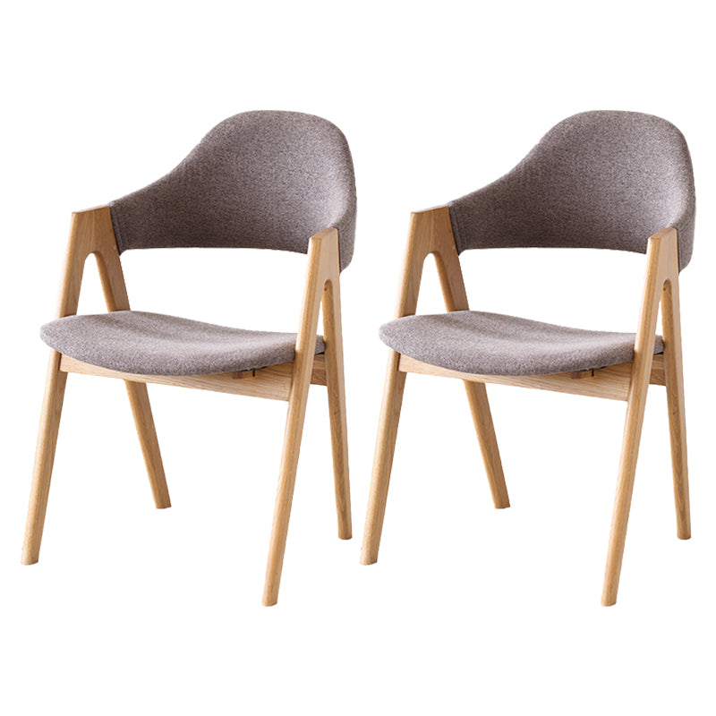 Chaise de salle à manger latérale contemporaine en bois massif, chaise d'appoint à dossier ouvert pour usage domestique