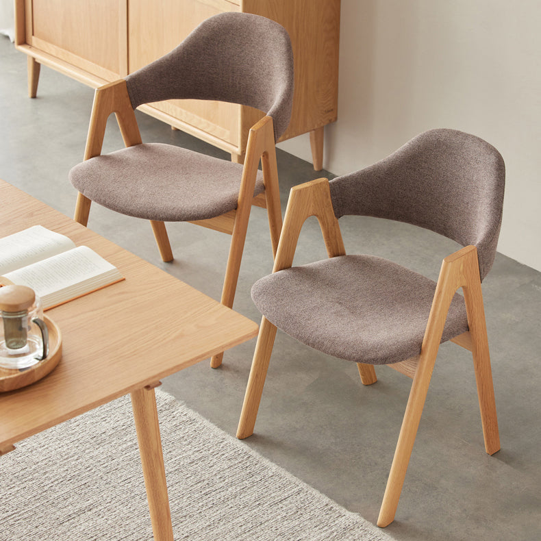 Chaise de salle à manger latérale contemporaine en bois massif, chaise d'appoint à dossier ouvert pour usage domestique