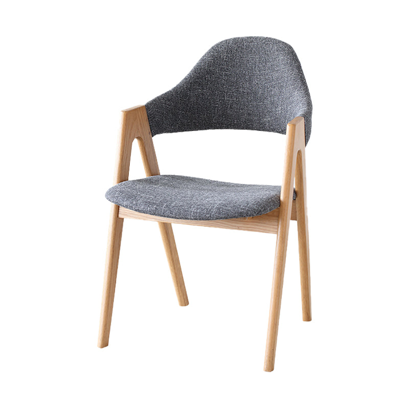 Chaise de salle à manger latérale contemporaine en bois massif, chaise d'appoint à dossier ouvert pour usage domestique