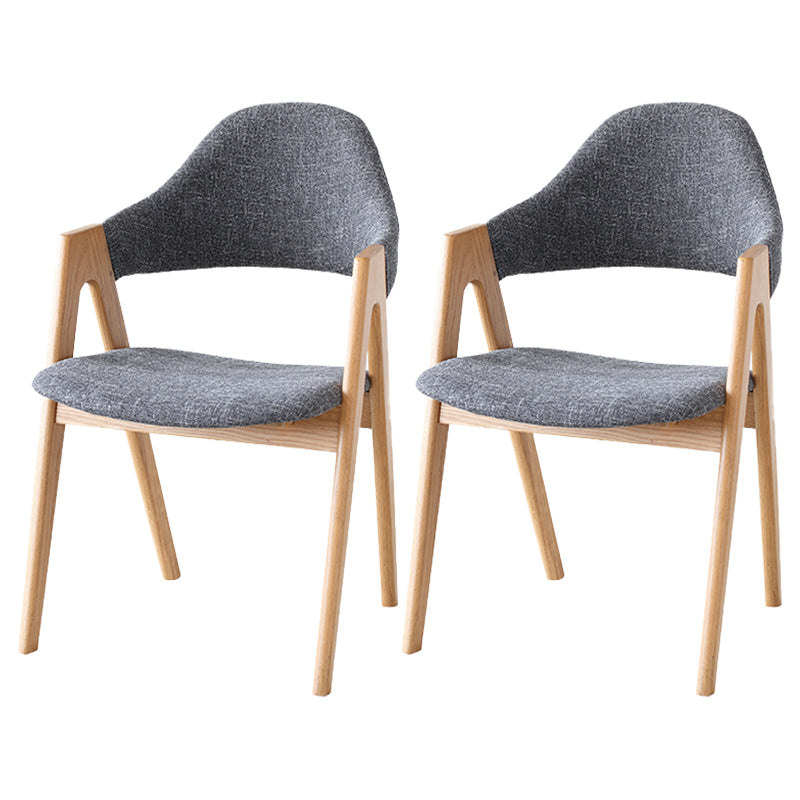 Chaise de salle à manger latérale contemporaine en bois massif, chaise d'appoint à dossier ouvert pour usage domestique