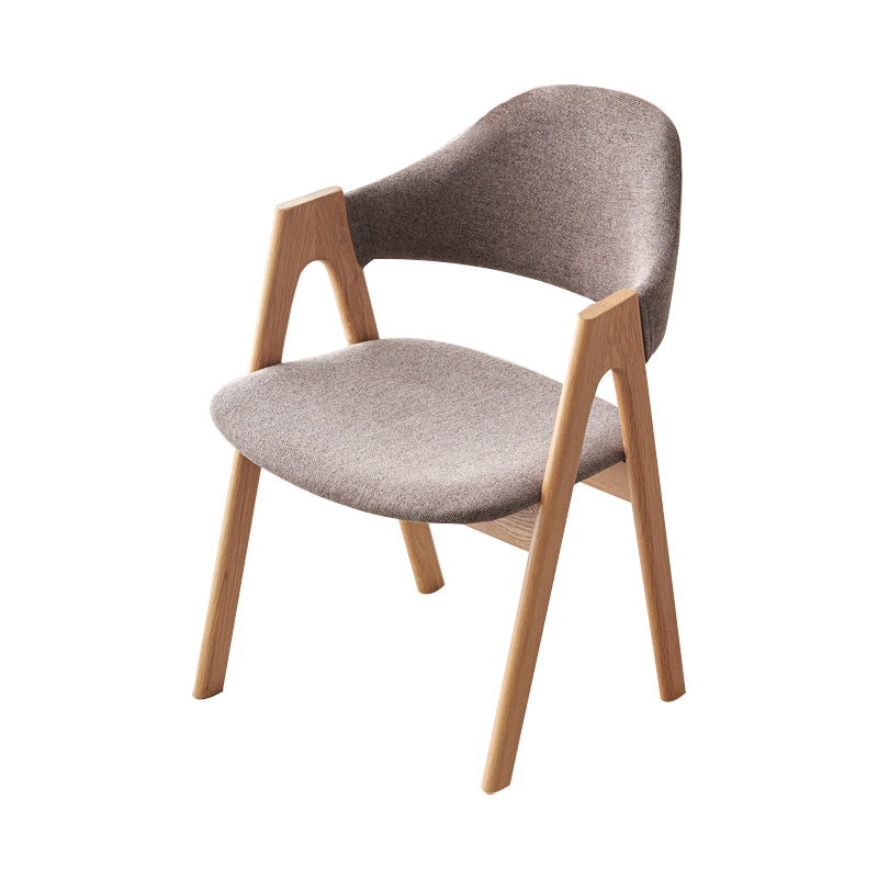 Chaise de salle à manger latérale contemporaine en bois massif, chaise d'appoint à dossier ouvert pour usage domestique