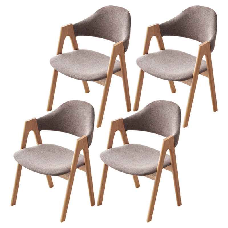 Chaise de salle à manger latérale contemporaine en bois massif, chaise d'appoint à dossier ouvert pour usage domestique