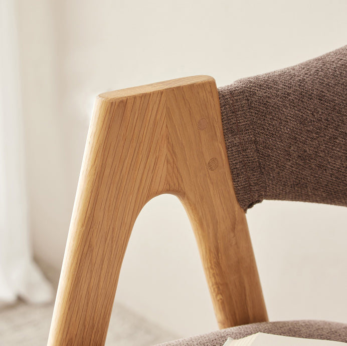 Chaise de salle à manger latérale contemporaine en bois massif, chaise d'appoint à dossier ouvert pour usage domestique