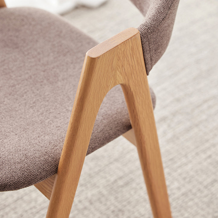 Chaise de salle à manger latérale contemporaine en bois massif, chaise d'appoint à dossier ouvert pour usage domestique