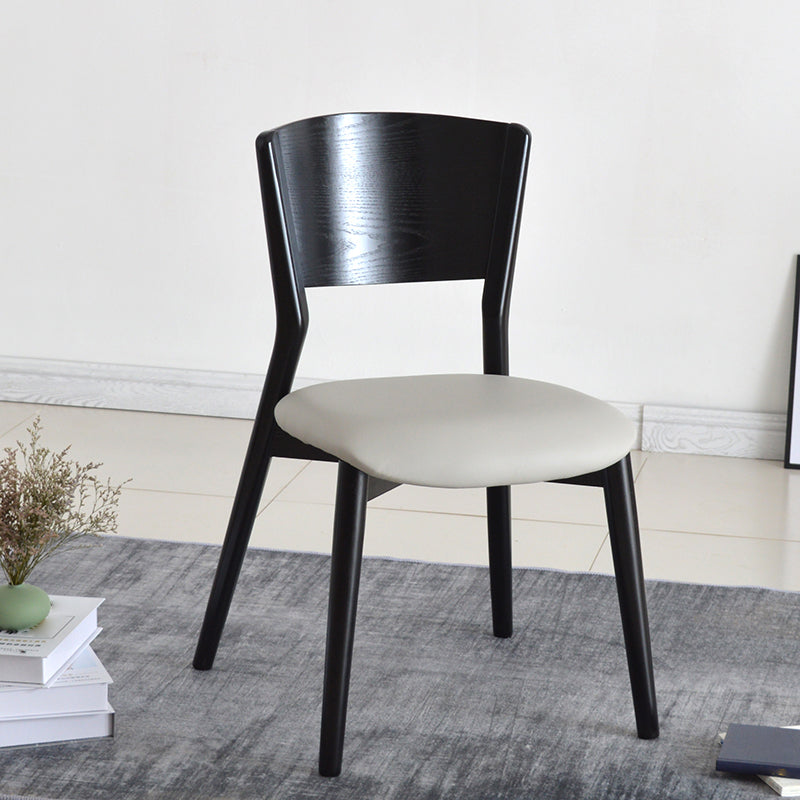 Industrial Dining Chair Open Back Side Chair with Wood Legs for Home Use