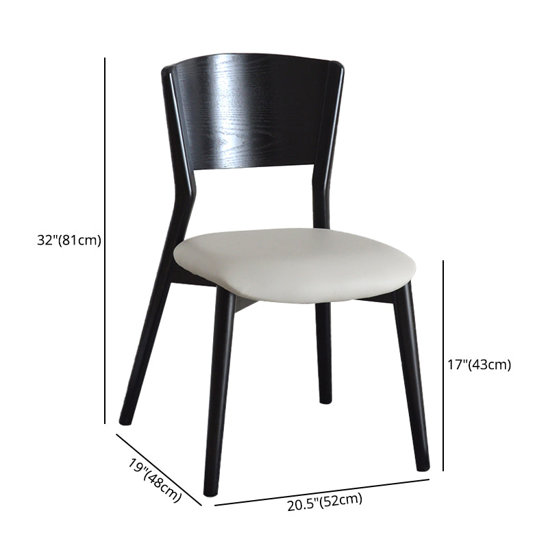 Industrial Dining Chair Open Back Side Chair with Wood Legs for Home Use