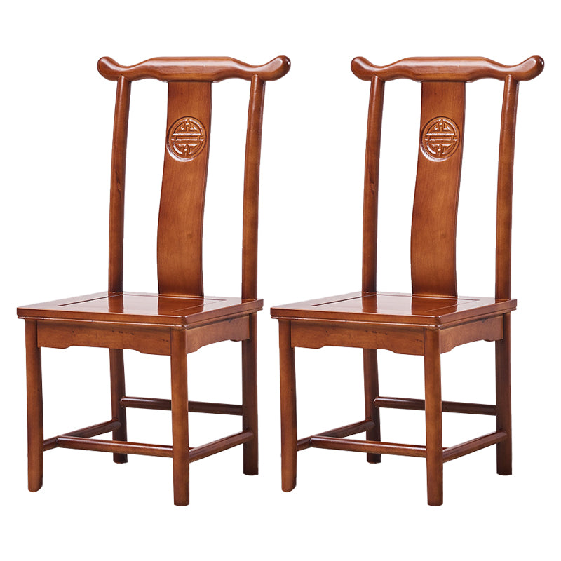 Traditional Style Solid Wood Side Chair Matte Finish Slat Back Dining Chair for Home