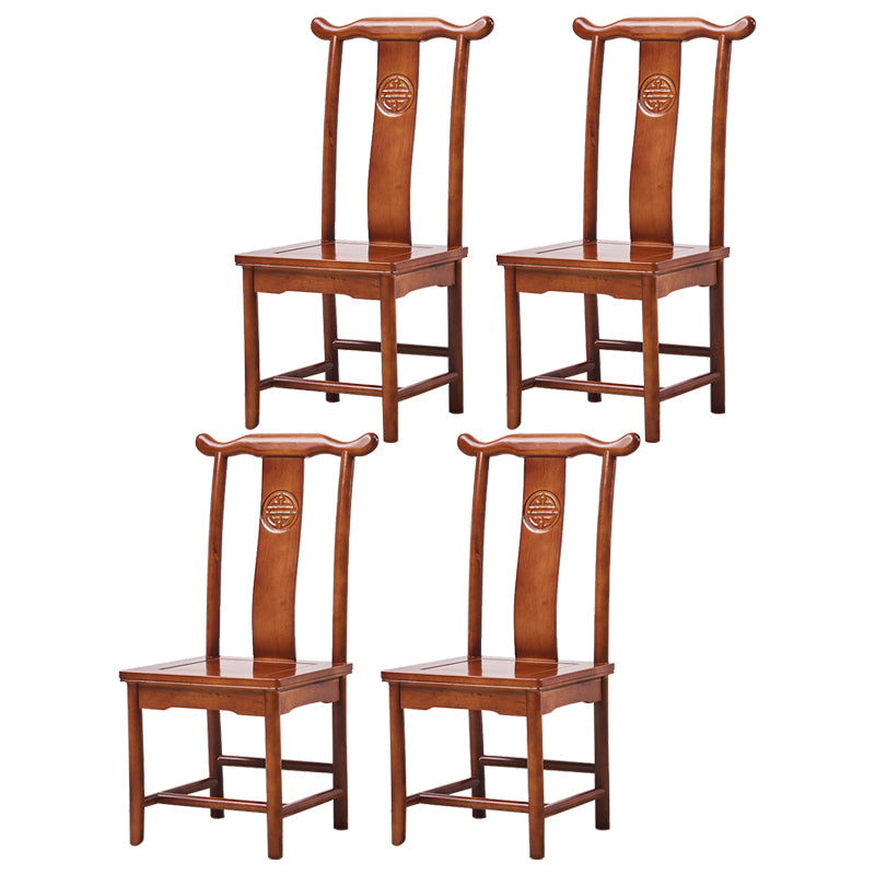 Traditional Style Solid Wood Side Chair Matte Finish Slat Back Dining Chair for Home