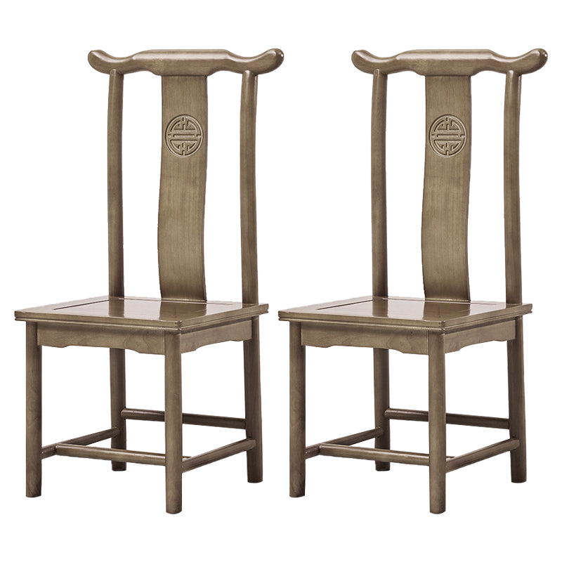 Traditional Style Solid Wood Side Chair Matte Finish Slat Back Dining Chair for Home