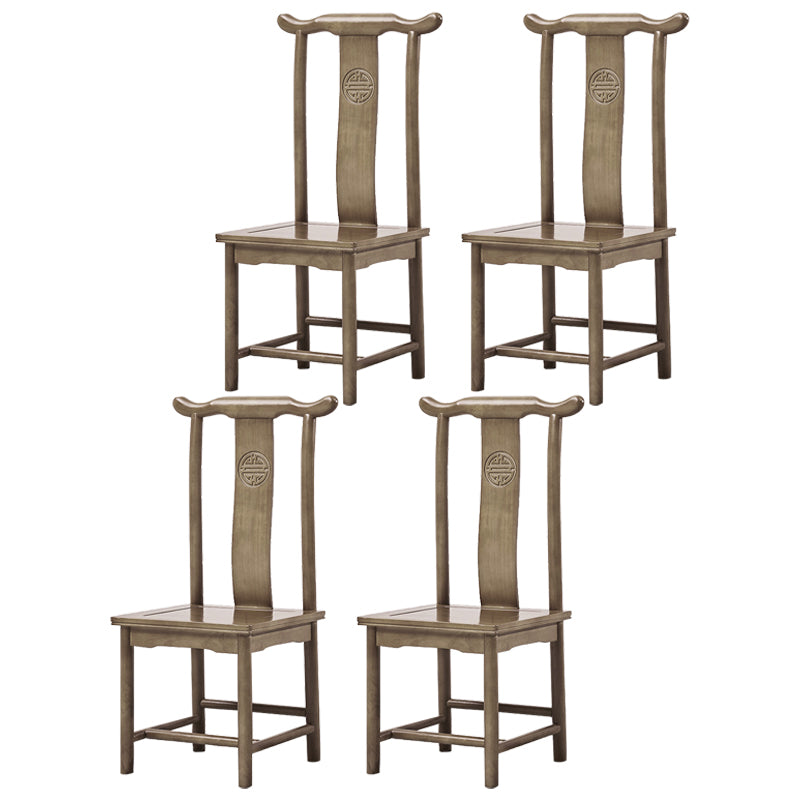 Traditional Style Solid Wood Side Chair Matte Finish Slat Back Dining Chair for Home