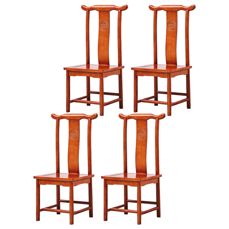 Traditional Style Solid Wood Side Chair Matte Finish Slat Back Dining Chair for Home