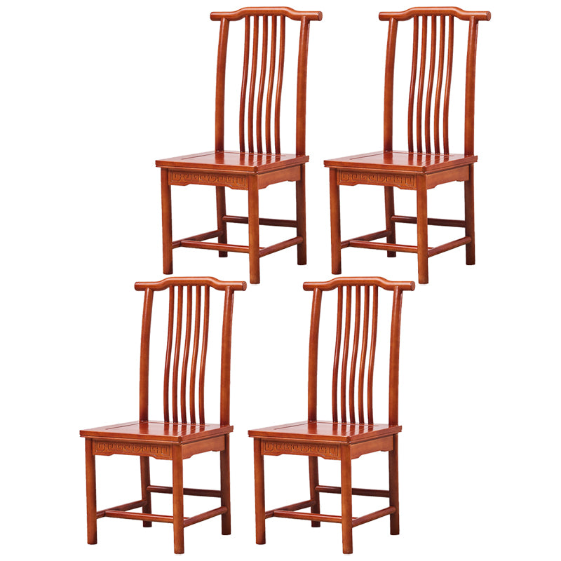 Traditional Style Solid Wood Side Chair Matte Finish Slat Back Dining Chair for Home
