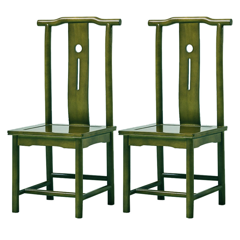 Traditional Style Solid Wood Side Chair Matte Finish Slat Back Dining Chair for Home