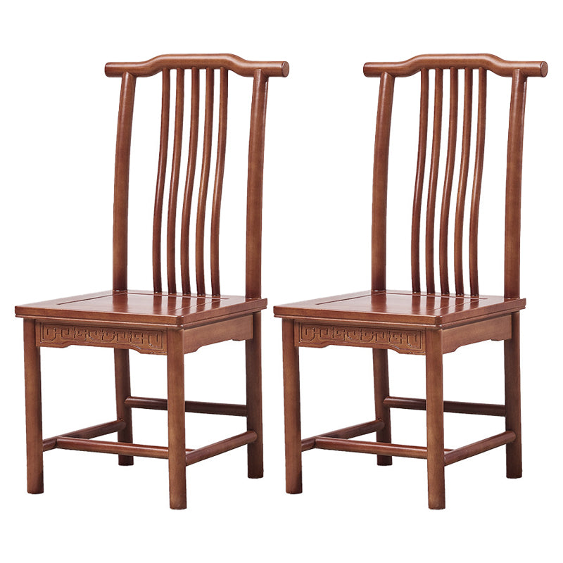 Traditional Style Solid Wood Side Chair Matte Finish Slat Back Dining Chair for Home