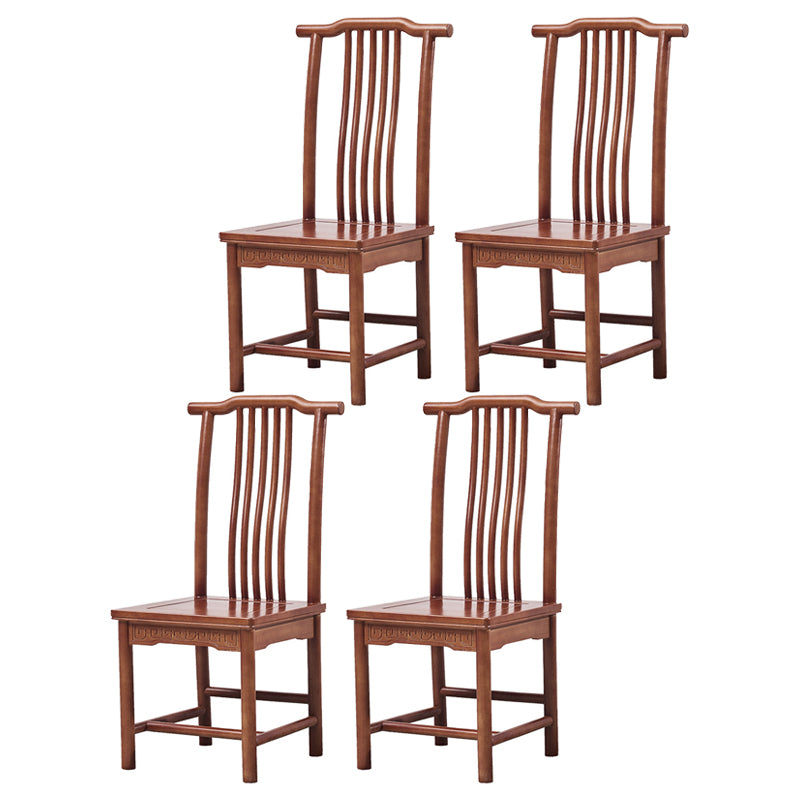 Traditional Style Solid Wood Side Chair Matte Finish Slat Back Dining Chair for Home