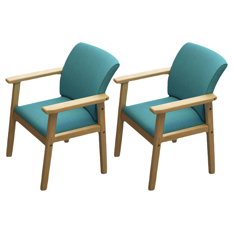 Modern Kitchen Khaki Dining Arm Chair Solid Wood Solid Back Dining Arm Chair