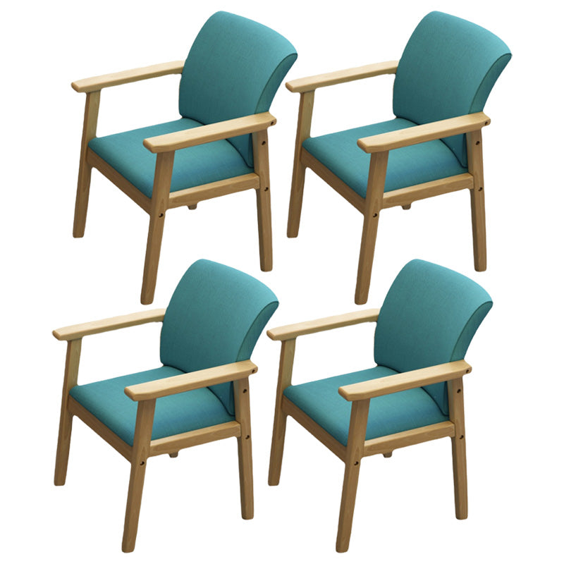 Modern Kitchen Khaki Dining Arm Chair Solid Wood Solid Back Dining Arm Chair