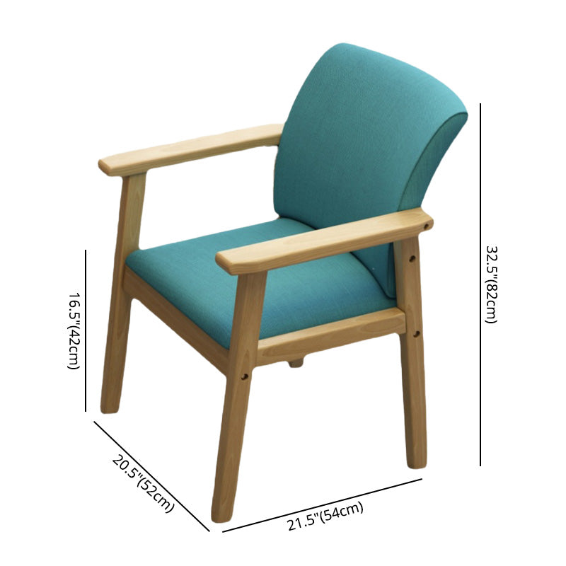 Modern Kitchen Khaki Dining Arm Chair Solid Wood Solid Back Dining Arm Chair