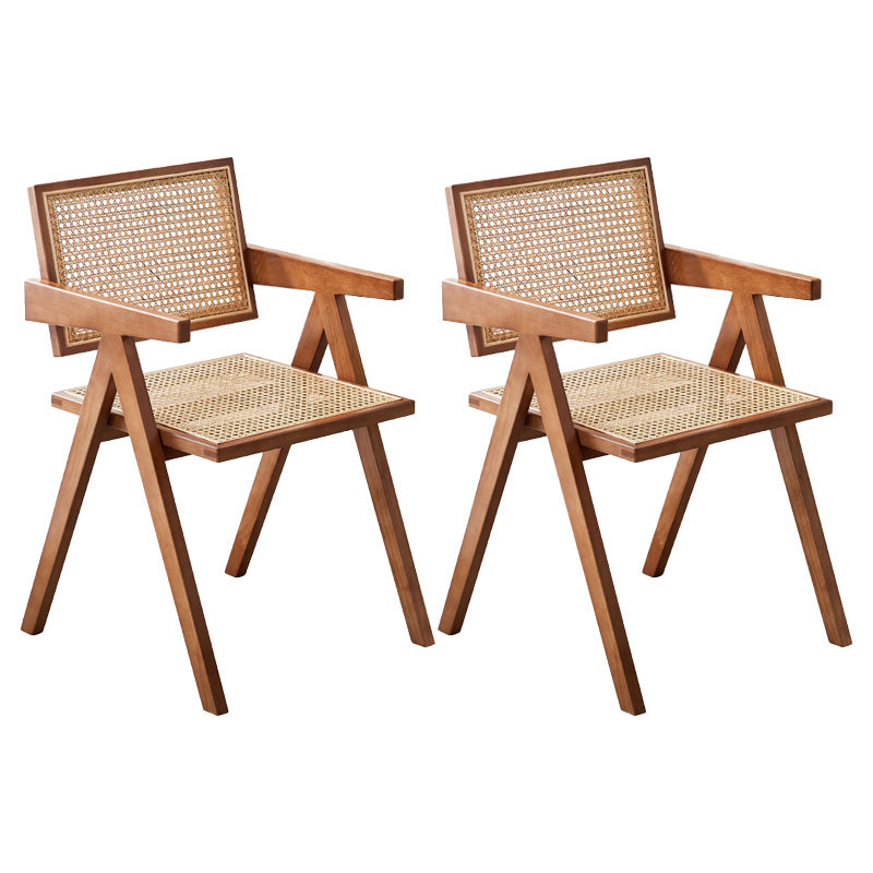 Contemporary Open Back Kitchen Dining Arm Chair Solid Wood Dining Arm Chair