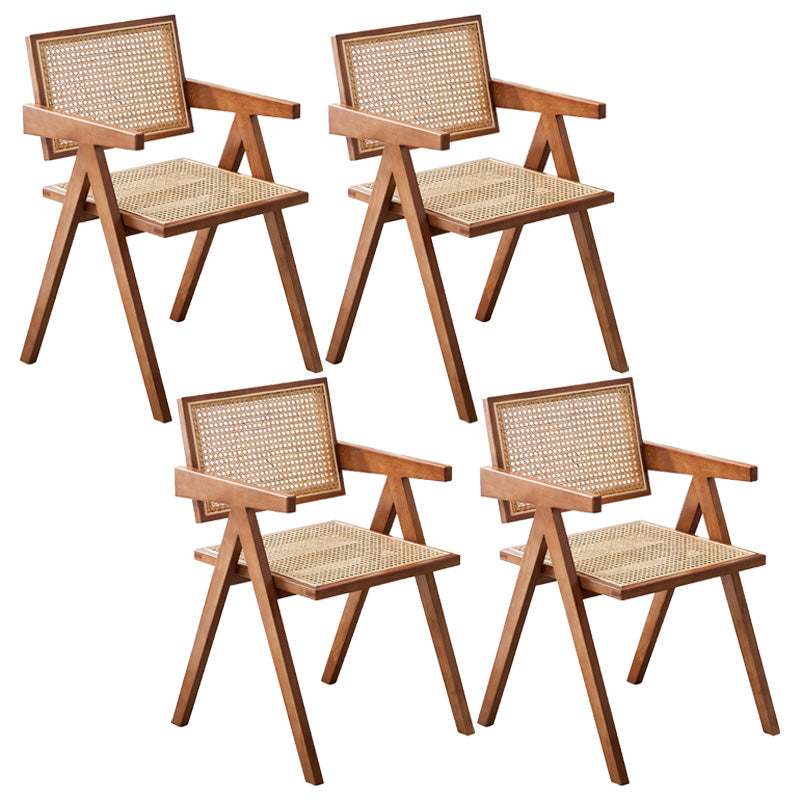 Contemporary Open Back Kitchen Dining Arm Chair Solid Wood Dining Arm Chair