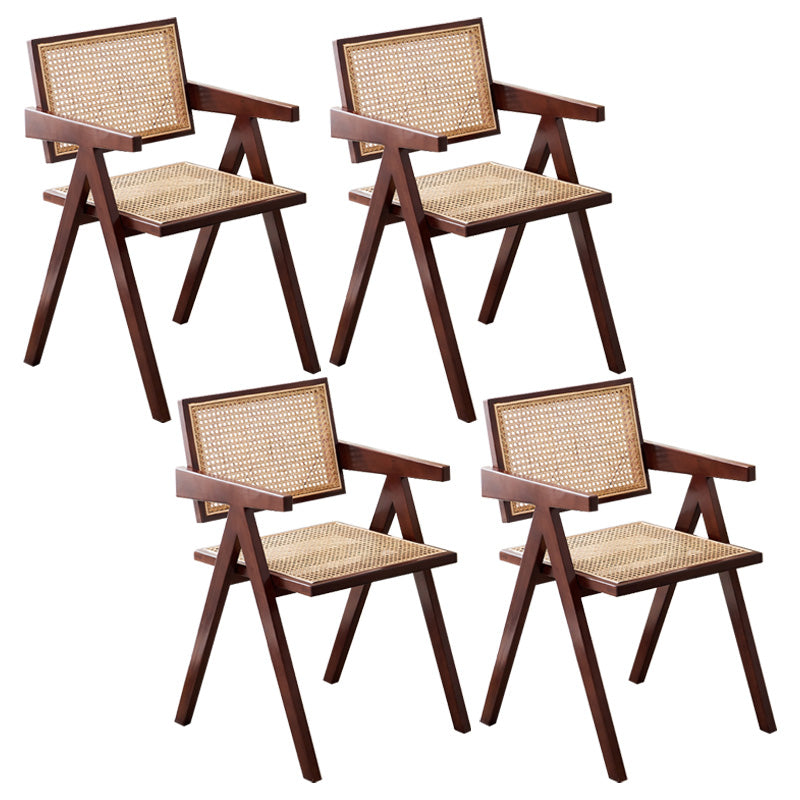 Contemporary Open Back Kitchen Dining Arm Chair Solid Wood Dining Arm Chair