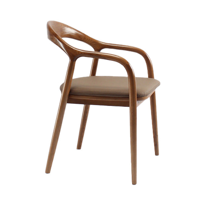 Traditional Style Solid Wood Dining Arm Chair Matte Finish Open Back Dining Chair