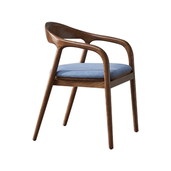 Traditional Style Solid Wood Dining Arm Chair Matte Finish Open Back Dining Chair