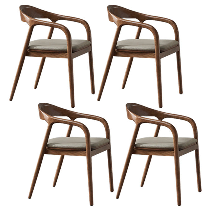 Traditional Style Solid Wood Dining Arm Chair Matte Finish Open Back Dining Chair