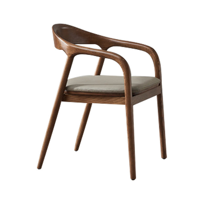 Traditional Style Solid Wood Dining Arm Chair Matte Finish Open Back Dining Chair