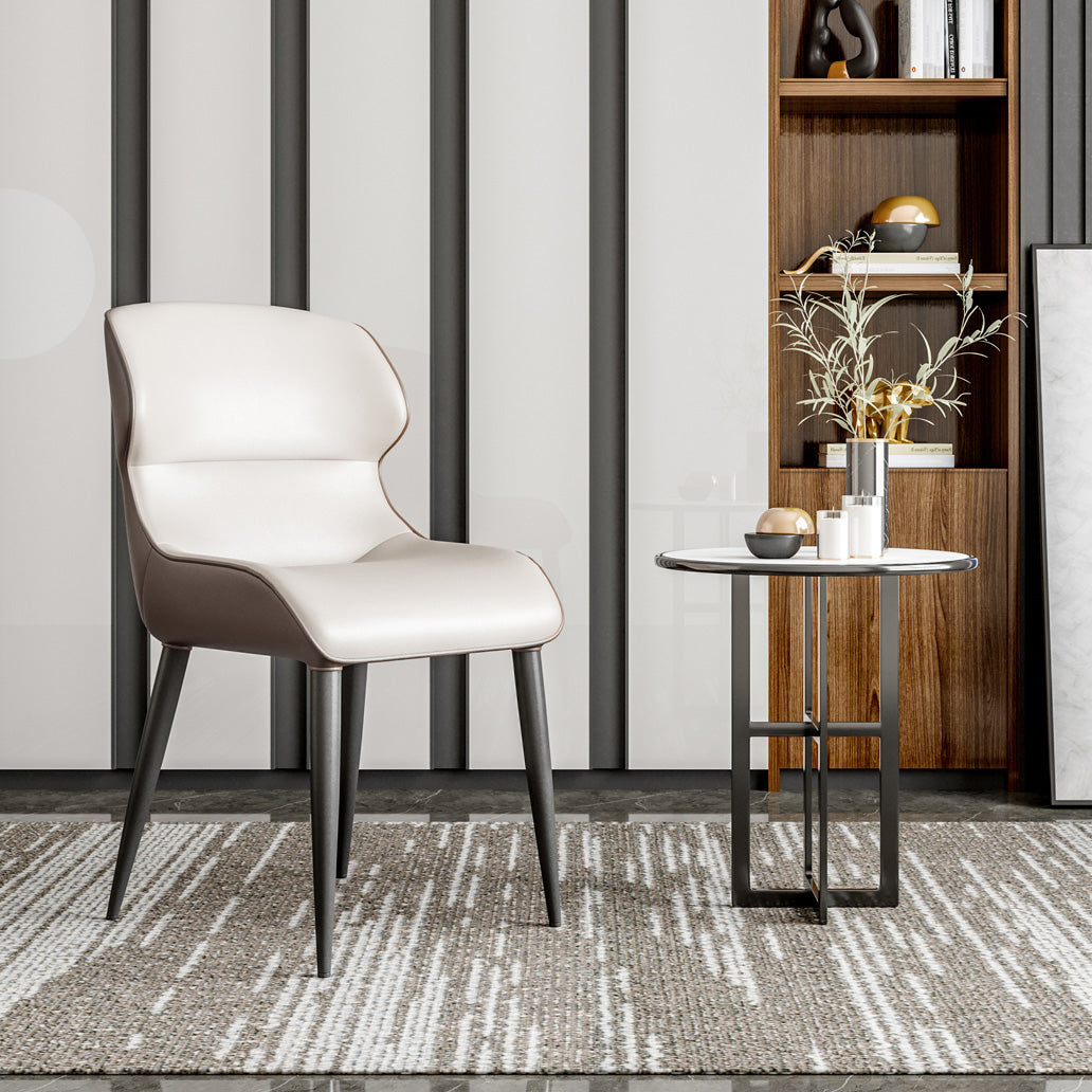 Chaise d'appoint en métal de style scandinave, chaise Parsons à oreilles pour salle à manger