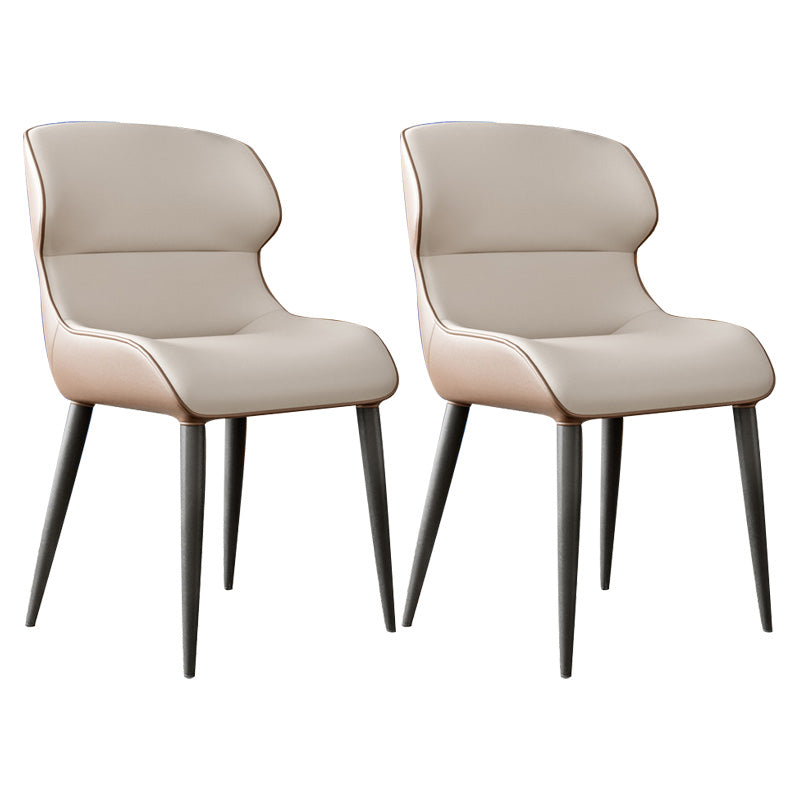Chaise d'appoint en métal de style scandinave, chaise Parsons à oreilles pour salle à manger