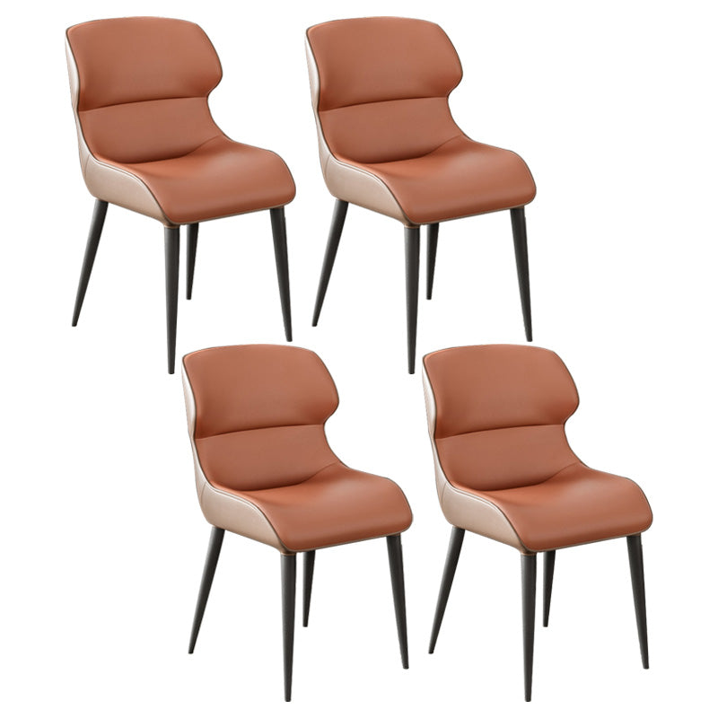 Chaise d'appoint en métal de style scandinave, chaise Parsons à oreilles pour salle à manger