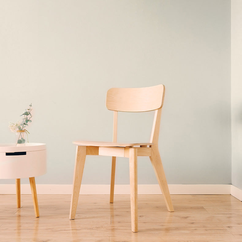 Minimalist Open Back Kitchen Dining Side Chair Solid Wood Dining Side Chair
