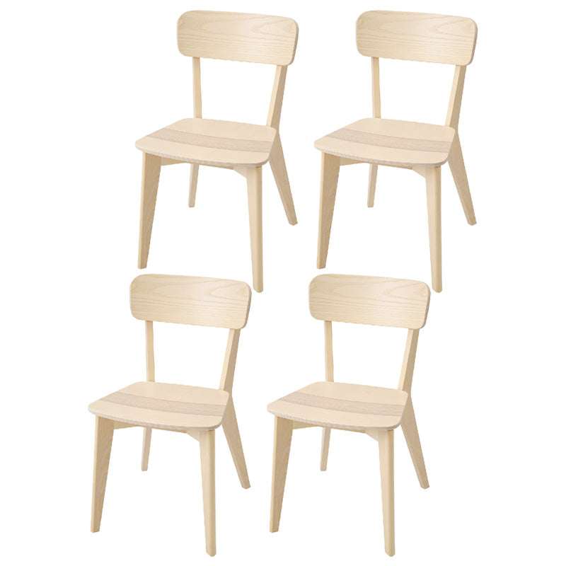 Minimalist Open Back Kitchen Dining Side Chair Solid Wood Dining Side Chair