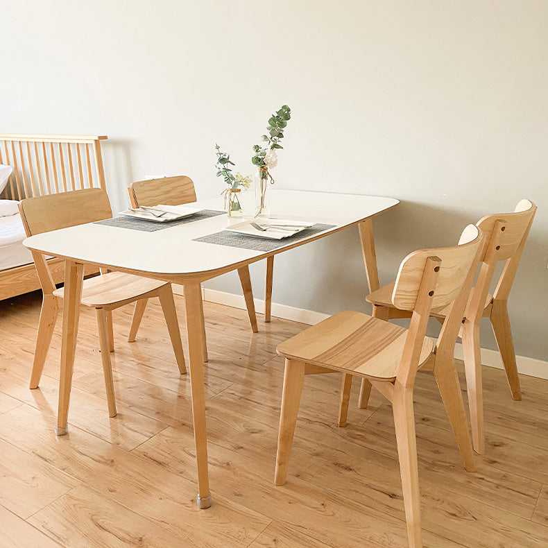 Minimalist Open Back Kitchen Dining Side Chair Solid Wood Dining Side Chair