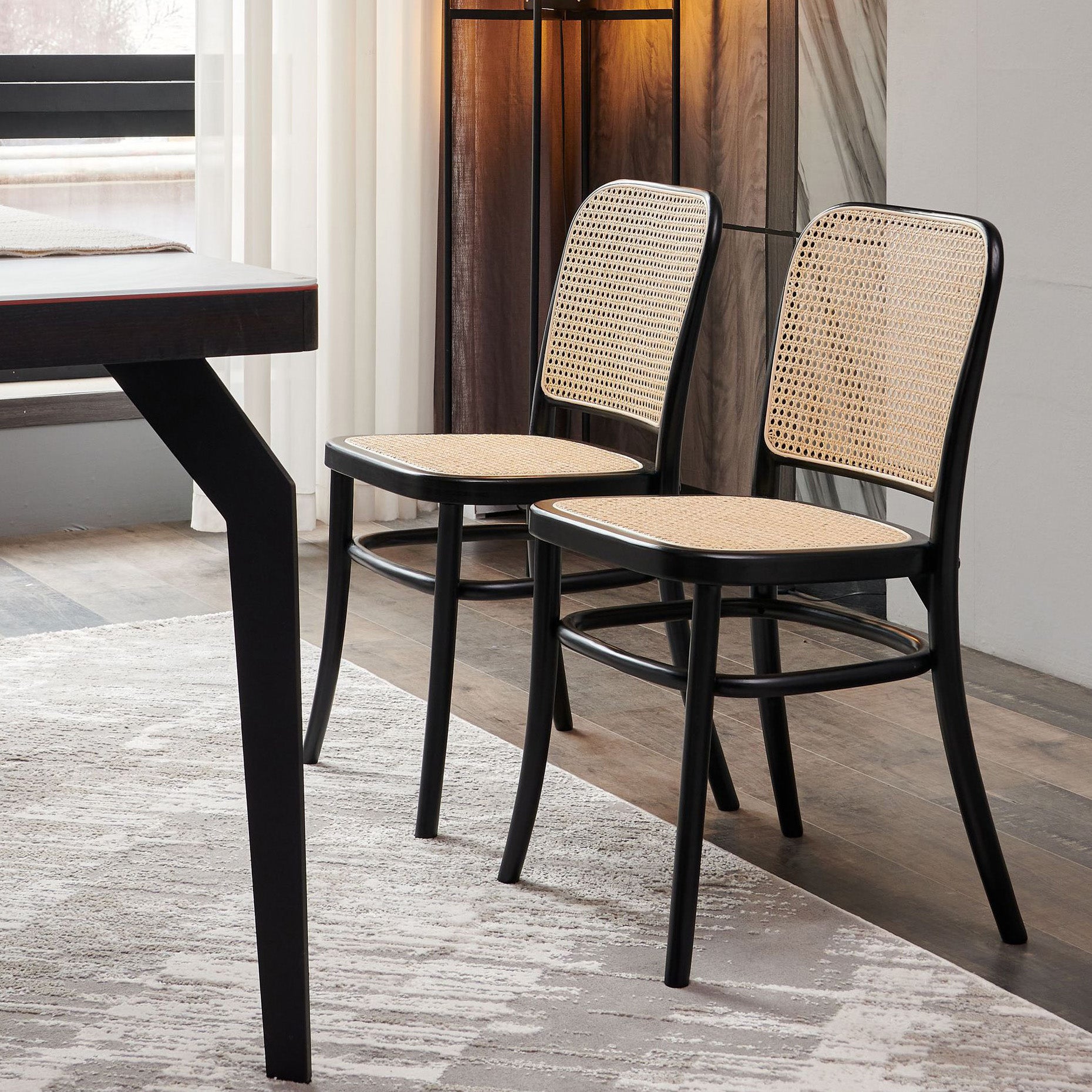 Modern Style Solid Wood Dining Room Kitchen Chair Open Back Side Chairs