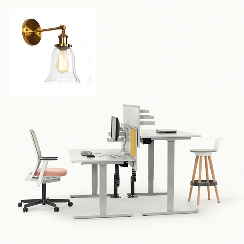 Illuminazione da parete geometrica vetro in stile industriale 1 luce sconce in ottone