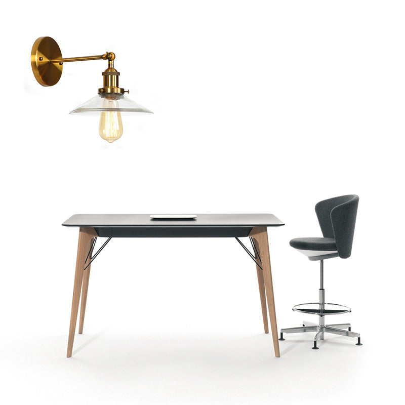 Illuminazione da parete geometrica vetro in stile industriale 1 luce sconce in ottone