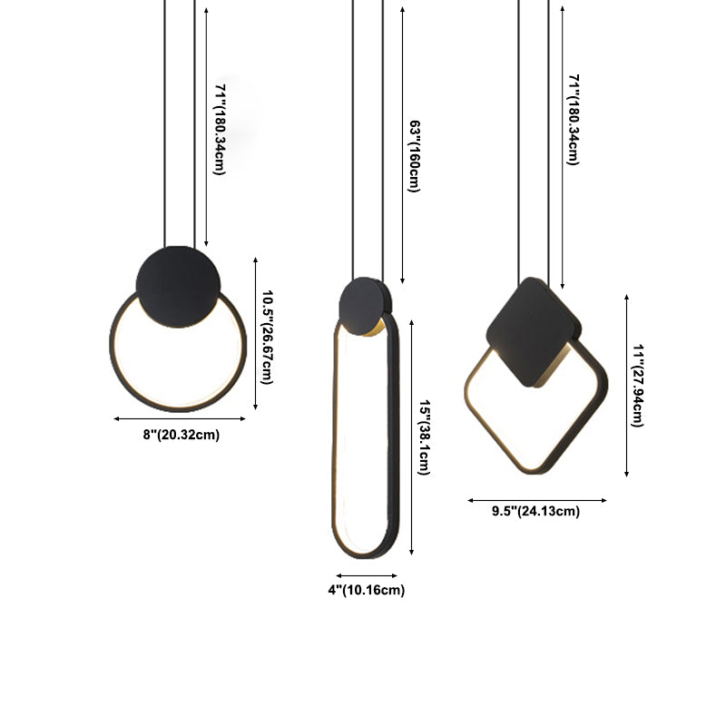 Geometric Suspended Lighting Fixture Modern Pendant Lighting for Dining Room