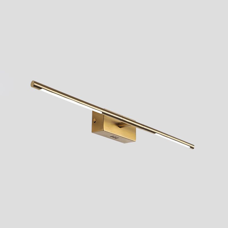 Linear Shade 1-Light Wall Sconce Modern Simple Style Mirror Wall Lighting in Gold