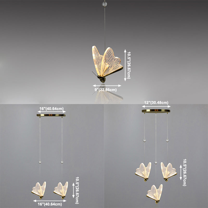 Schmetterling Multi -Lichter HABELEGENLEGENE LEGELPTEIL MODERN ACRYLISCHEN ACRYLISCHEN Pendellicht