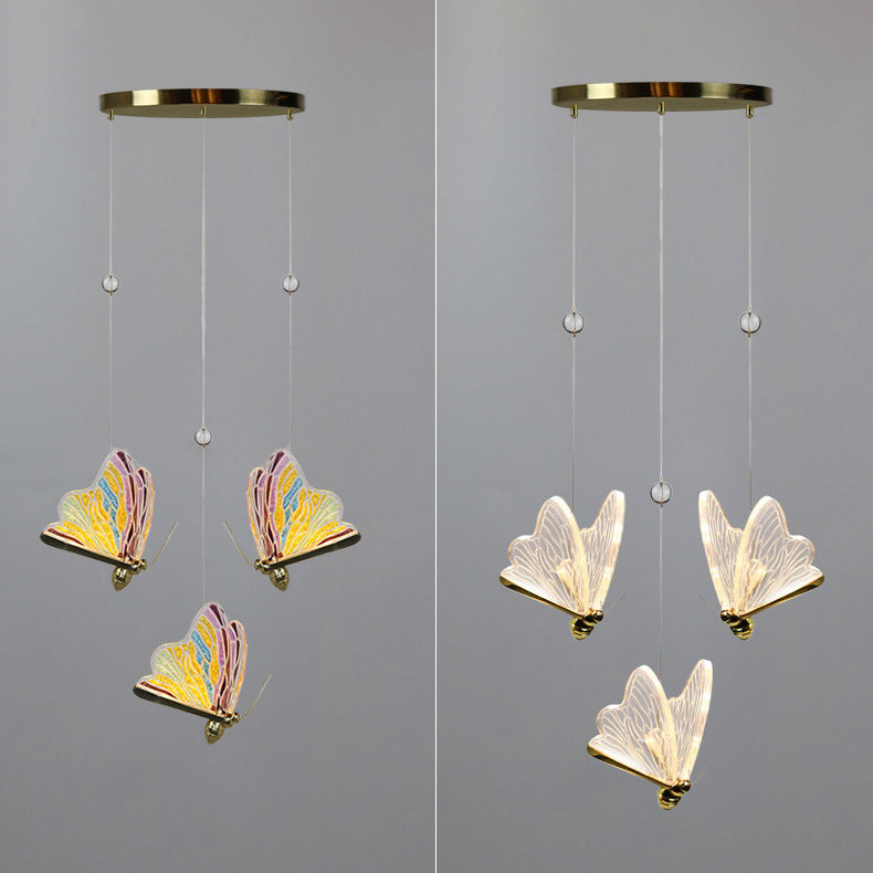 Schmetterling Multi -Lichter HABELEGENLEGENE LEGELPTEIL MODERN ACRYLISCHEN ACRYLISCHEN Pendellicht