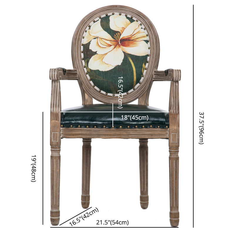 Fauteuil de salle à manger de ferme, chaise d'appoint à dossier King Louis avec pieds en bois pour usage domestique