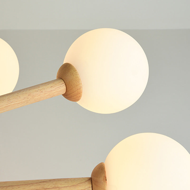 Light de lustre Globe Chandelier Light moderne la lampe de lustre en bronze beige moderne avec teinte en verre