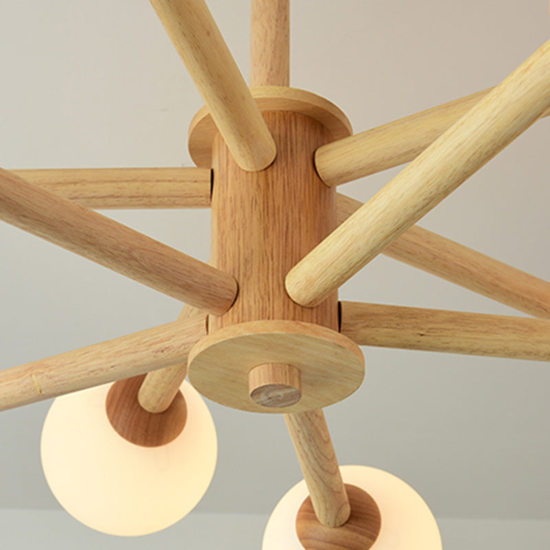 Light de lustre Globe Chandelier Light moderne la lampe de lustre en bronze beige moderne avec teinte en verre